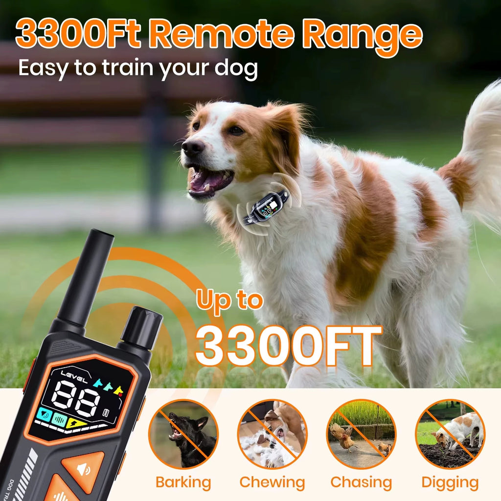 Collier de Dressage Électrique 3300ft avec IA – Imperméable IPX7 | PawZix